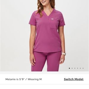 FIGS uniform top with front pocket